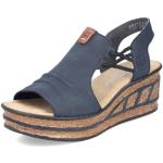 Sandales à talons Rieker bleues en cuir synthétique Pointure 36 avec un talon entre 5 et 7cm look fashion pour femme 