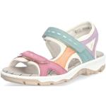 Sandales à talons Rieker multicolores à bouts ouverts à scratchs Pointure 38 look fashion pour femme en promo 