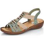 Sandales plates Rieker vertes avec semelles amovibles Pointure 37 look fashion pour femme 