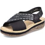 Sandales plates Rieker noires Pointure 38 avec un talon entre 3 et 5cm look fashion pour femme 