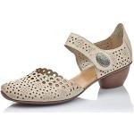 Sandales à talons Rieker blanc crème à bouts carrés à scratchs Pointure 39 look fashion pour femme en promo 