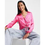 Chemises River Island roses en satin col italien Taille S pour femme en promo 