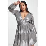Robes courtes River Island Plus argentées métalliques courtes Taille XL classiques pour femme en promo 