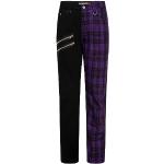 Pantalons Ro Rox violets à carreaux look gothique 