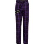 Pantalons Ro Rox violets à carreaux look gothique 