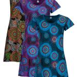 Robes à manches courtes bleu canard en coton à motif mandala pour fille de la boutique en ligne Etsy.com 