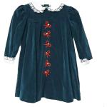 Robes plissées vertes en velours à motif USA lavable en machine Taille 4 ans pour fille de la boutique en ligne Etsy.com 