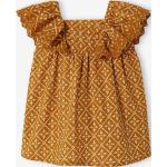 Robes imprimées Vertbaudet marron caramel en coton à volants Taille 6 ans pour fille en promo de la boutique en ligne Vertbaudet.fr 