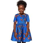 Robes de cérémonie bleu marine imprimé africain en mousseline à motif Afrique Taille 14 ans style ethnique pour fille de la boutique en ligne Amazon.fr 