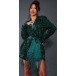 Robes tailleur & Robes blazer vert émeraude à sequins Taille XS look chic pour femme 