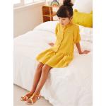 Robes imprimées Vertbaudet jaune moutarde en coton Taille 3 ans style bohème pour fille en promo de la boutique en ligne Vertbaudet.fr 