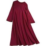 Robes en dentelle vintage de mariage rouges maxi à manches longues Taille 3 XL plus size classiques pour femme 