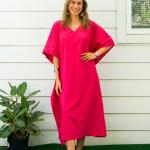 Robes rose fushia en coton bio lavable en machine Tailles uniques pour femme 