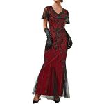 Robes en dentelle vintage de mariage rouges imprimé africain en dentelle à volants à motif Afrique à bretelles spaghetti Taille XL plus size style bohème pour femme 