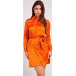 Robes à pois Guess orange all over en satin à manches longues Taille S classiques pour femme 