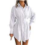 Robes chemisier blanches à rayures smockées sans manches Taille XL look casual pour femme 