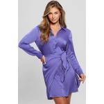 Robes Guess violettes en satin avec noeuds à manches longues Taille S classiques pour femme 