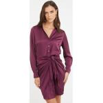 Robes Guess violettes en satin avec noeuds à manches longues Taille S classiques pour femme 