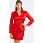 Robes Guess rouges en satin avec noeuds à manches longues Taille S classiques pour femme 