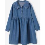 Robes à col claudine enfant Vertbaudet bleues en coton pour fille en promo de la boutique en ligne Vertbaudet.fr 