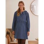 Robes de grossesse longues Vertbaudet bleu canard en coton à motif canards à manches longues à col Claudine Taille XL pour femme en promo 