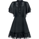 Robes courtes Hell Bunny noires en polyester courtes à col rond Taille XS look gothique pour femme 