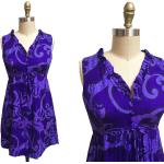 Mini robes violettes look vintage pour femme 