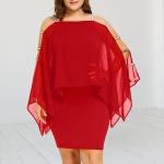 Robes en soie rouges en fibre synthétique Taille 3 XL plus size look fashion pour femme 