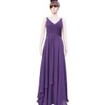 Robes de bal longues violettes en chiffon pour femme 