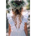 Robes à manches longues blanches en dentelle éco-responsable romantiques pour fille de la boutique en ligne Etsy.com 