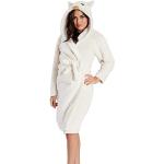 Robe de chambre à capuche en polaire 3D pour femme, chouette, L