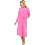 Robes de chambre boutonnées roses en polaire Taille M look fashion pour femme 