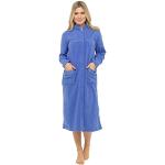 Robes de chambre boutonnées bleues en polaire Taille M look fashion pour femme 