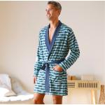 Robes de chambre longues bleues en coton Taille S pour homme en promo 
