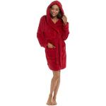 Peignoirs en satin Lora Dora rouges en polaire à capuche Taille L look fashion pour femme 
