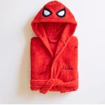 Robes de chambre rouges en polyester enfant Spiderman en promo 