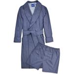Robes de chambre longues bleues en coton classiques pour homme 