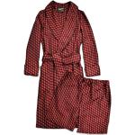 Robes de chambre longues rouges à carreaux en coton classiques pour homme 