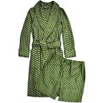 Robes de chambre longues vertes à carreaux en coton classiques pour homme 