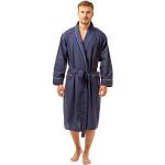 Robe de chambre légère en coton mélangé de style traditionnel pour homme - Bleu - L/XL