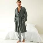 Robes de chambre longues grises en polyester Taille M pour homme en promo 