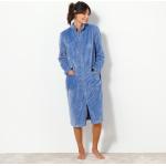 Robes de chambre longues bleues en polyester lavable en machine Taille XL pour femme 