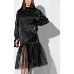 Robes de cocktail noires en tulle look gothique pour femme 