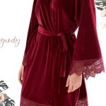 Robes en velours de demoiselle d'honneur rouge bordeaux en velours Tailles uniques pour femme 