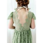 Robes de demoiselle d'honneur vertes en tulle à motif fleurs look vintage pour fille de la boutique en ligne Etsy.com 