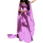 Robes de cocktail de mariée violettes à fleurs à capuche à col rond Taille S plus size look gothique pour femme 