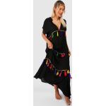 Robes de plage Boohoo noires à volants longues Taille S look hippie pour femme 