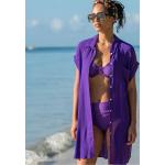 Robes d'été violettes en viscose à manches courtes Taille XXL pour femme 