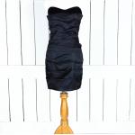 Robes de soirée bustiers noires en satin Taille L classiques pour femme 