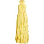Robes de soirée de créateur Ralph Lauren jaunes à effet froissé Taille XL pour femme 